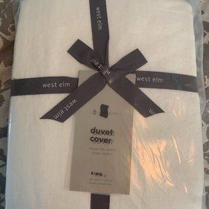 West Elm - NWT King Belgian Flax Linen Duvet